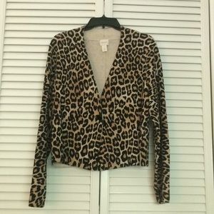 Chico's Cheetah Cardigan with Single Button